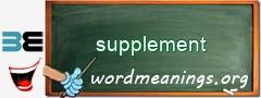 WordMeaning blackboard for supplement